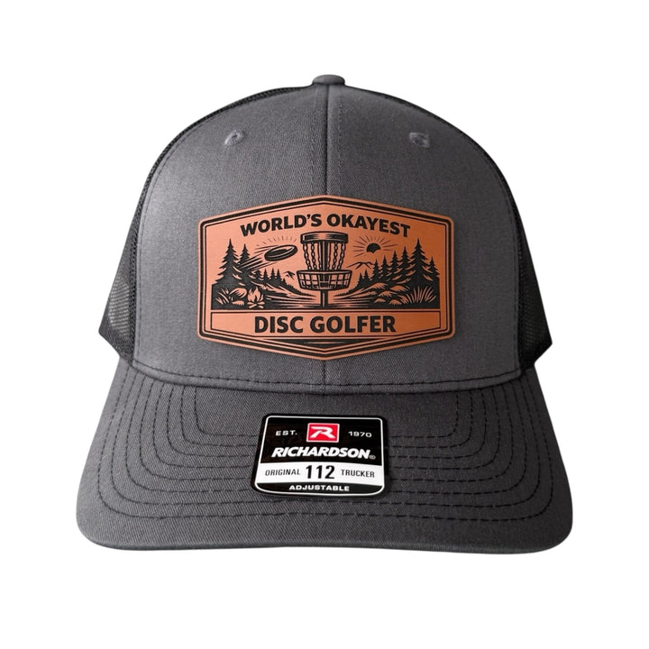 World’s Okayest Disc Golfer Hat, Funny Disc Golf Trucker Hat, Richardson 112 Snapback