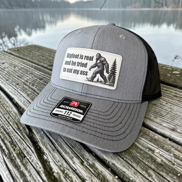 "Bigfoot Is Real And He Tried To Eat My Ass" Trucker Hat