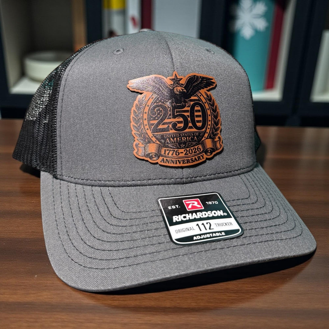 250th Anniversary 1776-2026 patriotic USA veterans hat by BubbleHead Ink