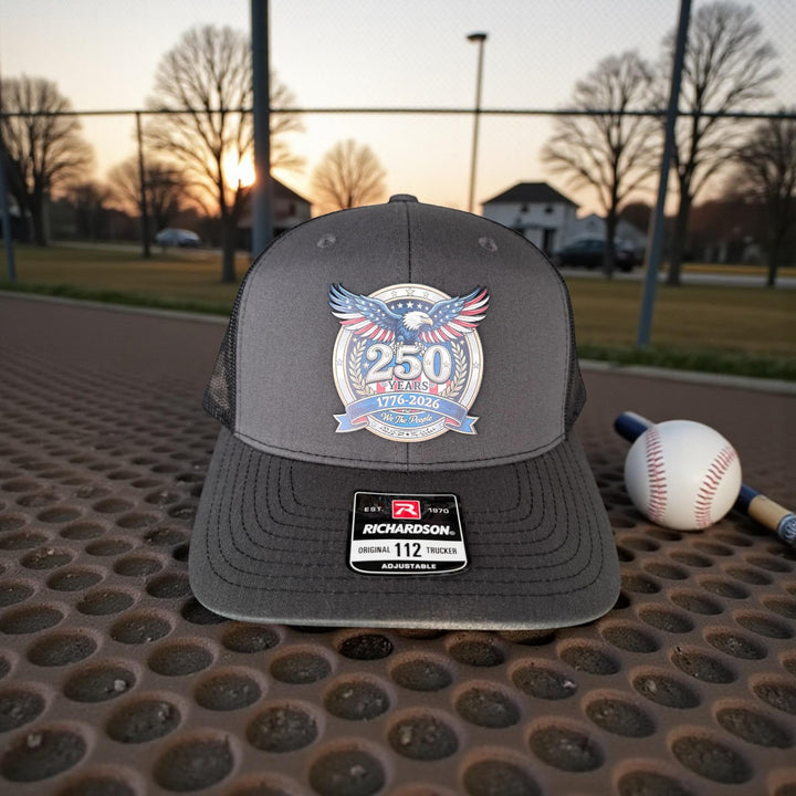 250th Anniversary 1776-2026 patriotic USA veterans hat by BubbleHead Ink