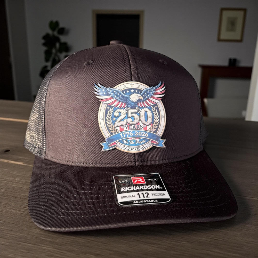 250th Anniversary 1776-2026 patriotic USA veterans hat by BubbleHead Ink