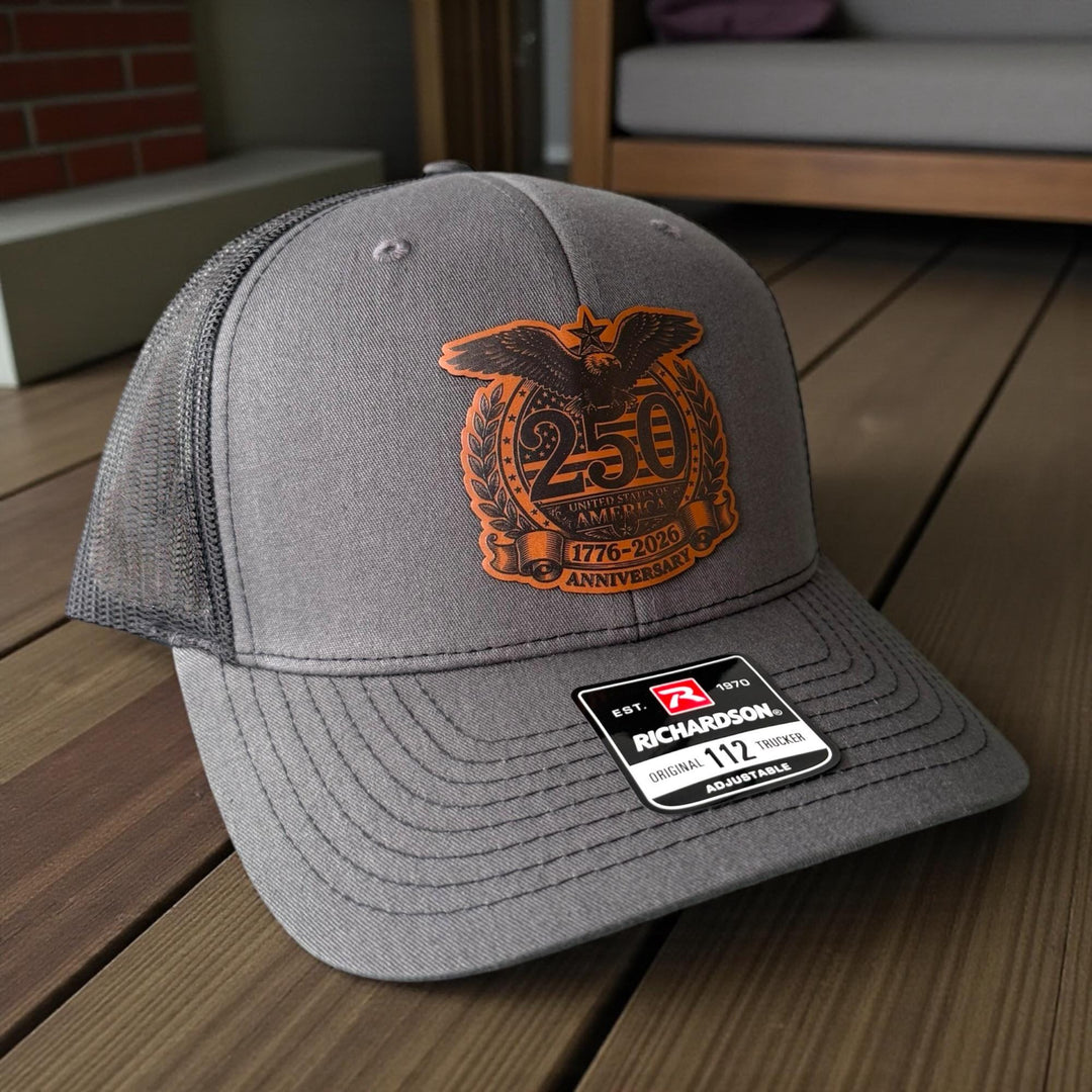 250th Anniversary 1776-2026 patriotic USA veterans hat by BubbleHead Ink