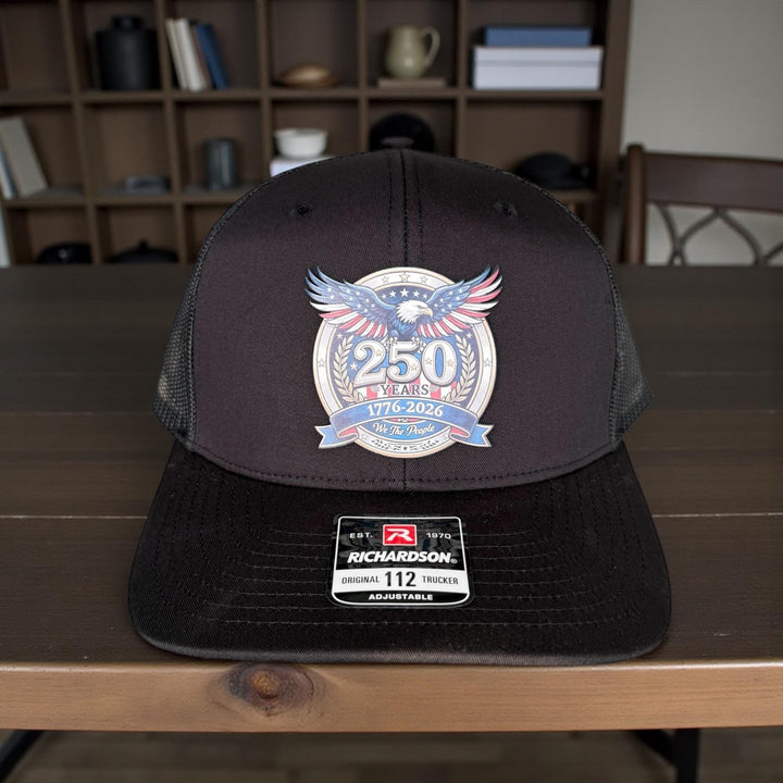 250th Anniversary 1776-2026 patriotic USA veterans hat by BubbleHead Ink