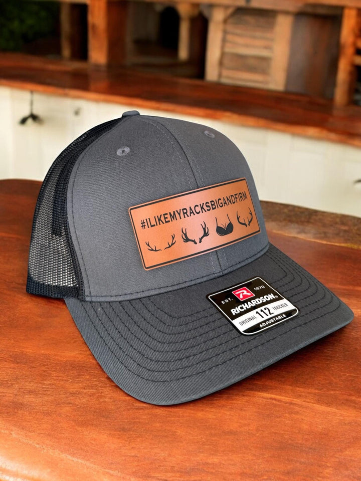 All Racks Matter blaze orange hunting Richardson 112 trucker hat by BubbleHead Ink