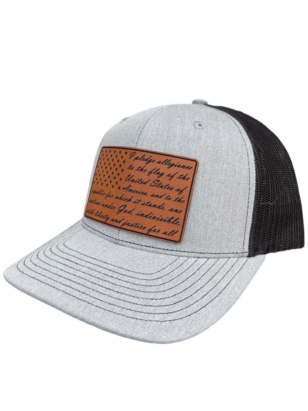 American flag Pledge of Allegiance snapback trucker hat by BubbleHead Ink