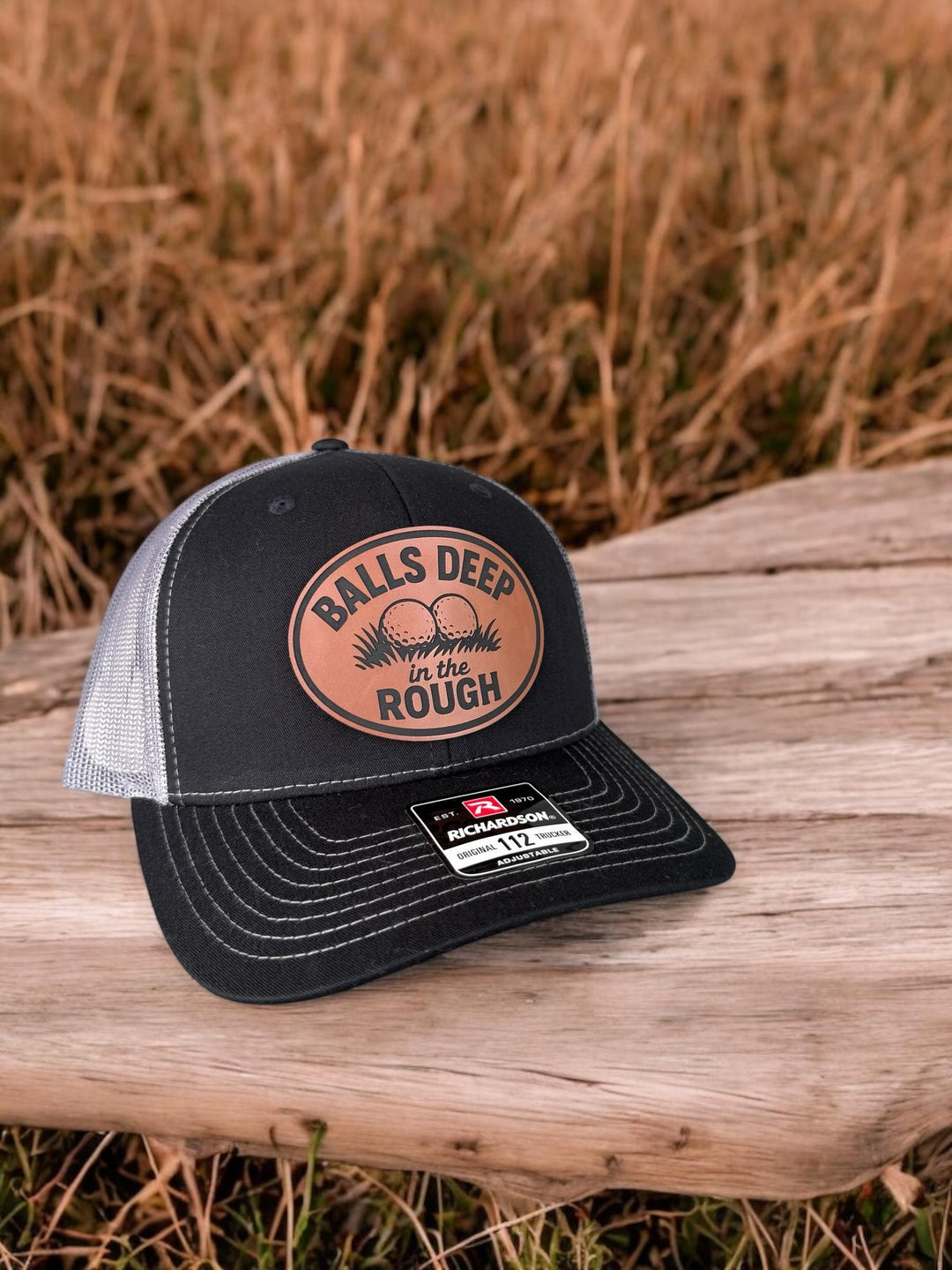 Balls Deep in the Rough funny golf trucker hat by BubbleHead Ink