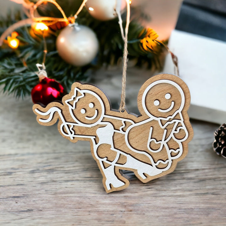 BDSM kinky funny adult Christmas ornament by BubbleHead Ink