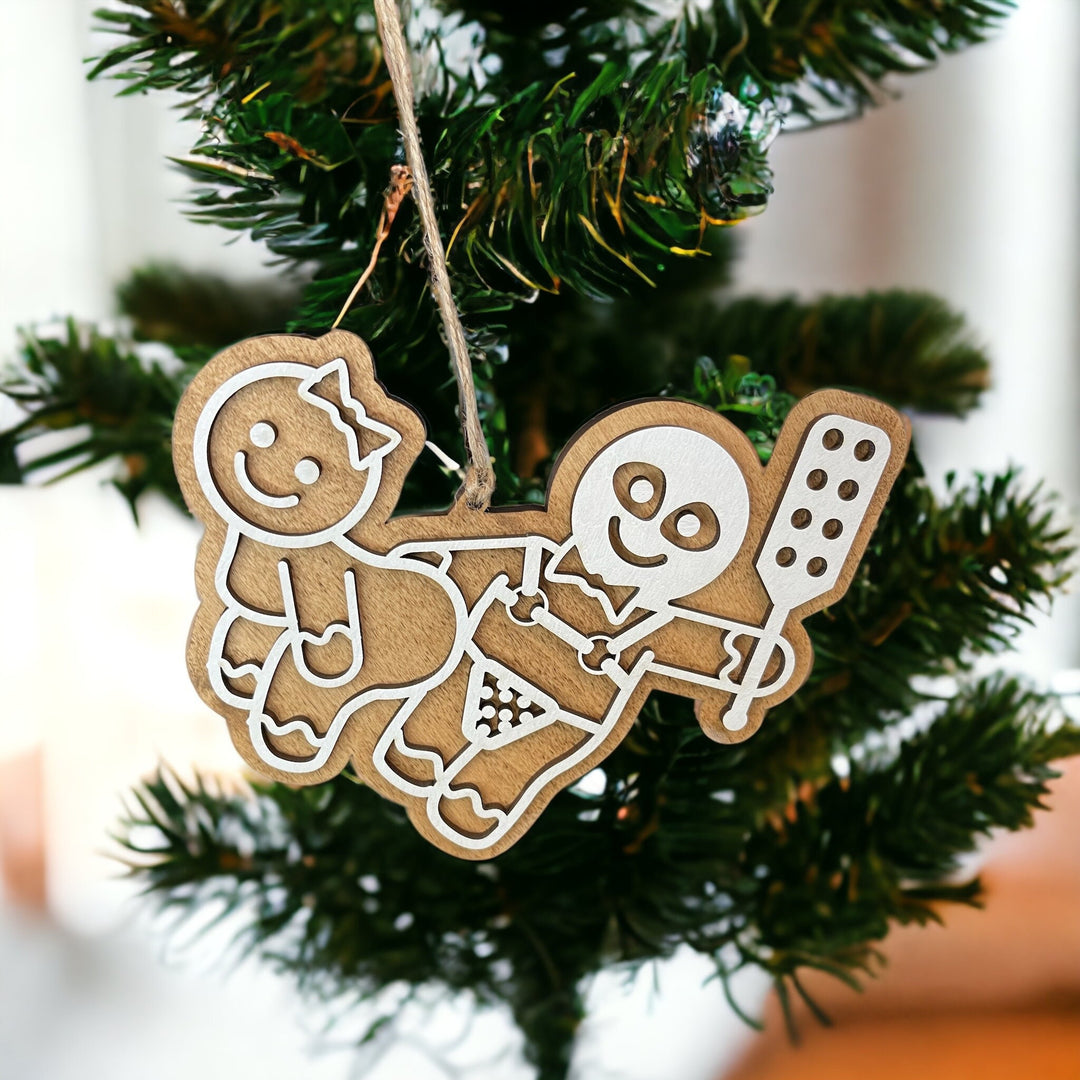 BDSM kinky funny adult Christmas ornament by BubbleHead Ink