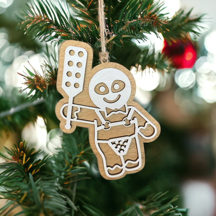 BDSM kinky funny adult Christmas ornament by BubbleHead Ink