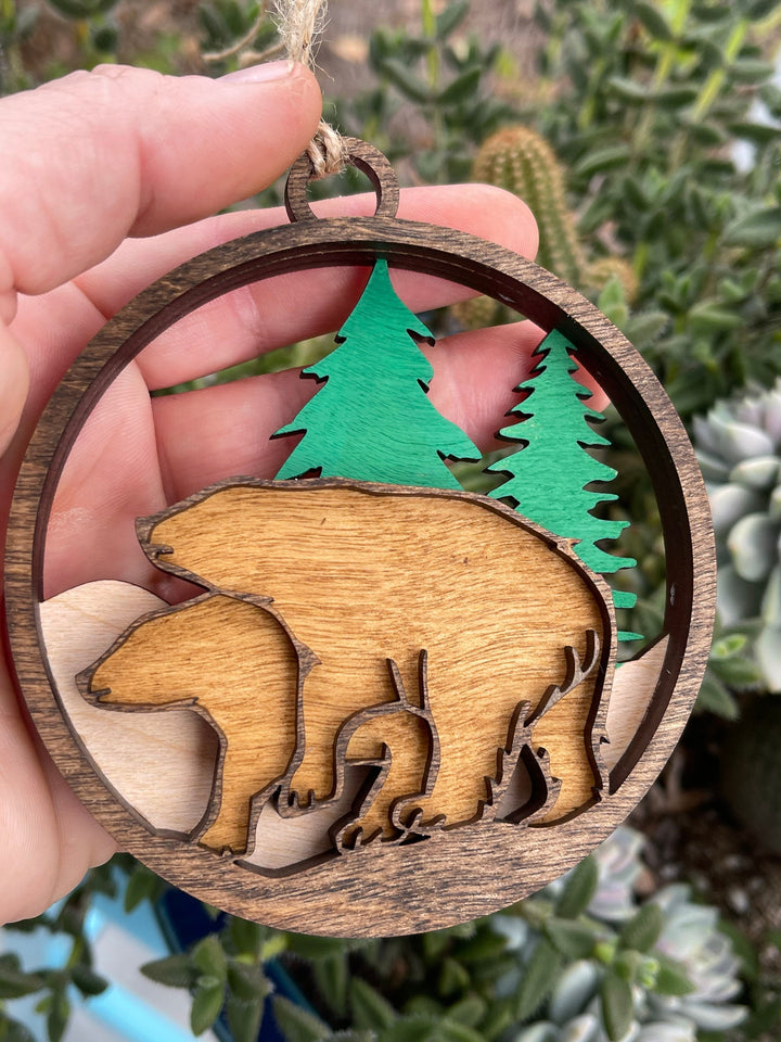 Bears Getting Down funny naughty couple Christmas ornament by BubbleHead Ink