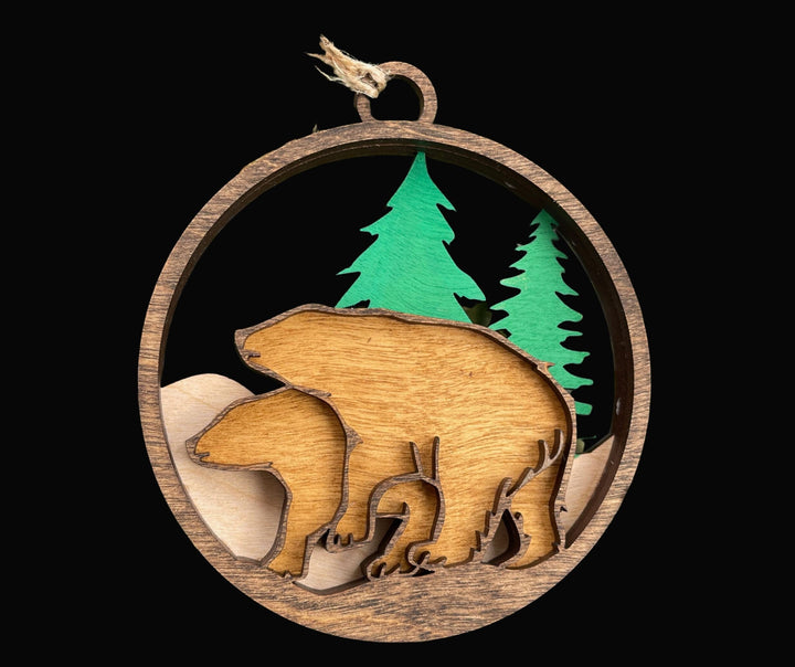 Bears Getting Down funny naughty couple Christmas ornament by BubbleHead Ink
