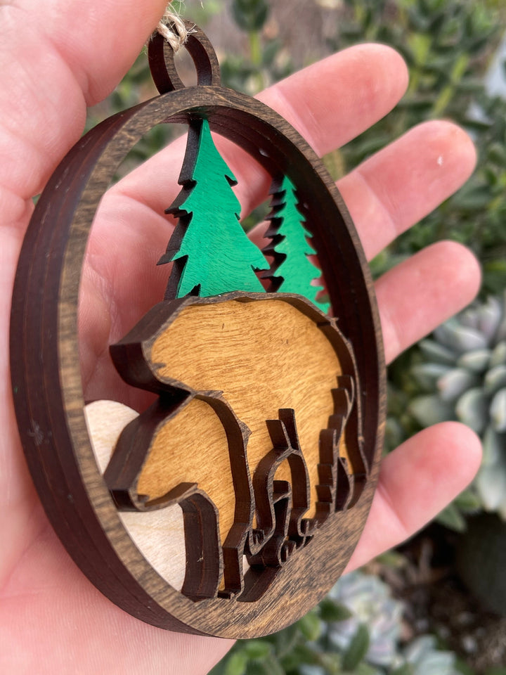 Bears Getting Down funny naughty couple Christmas ornament by BubbleHead Ink