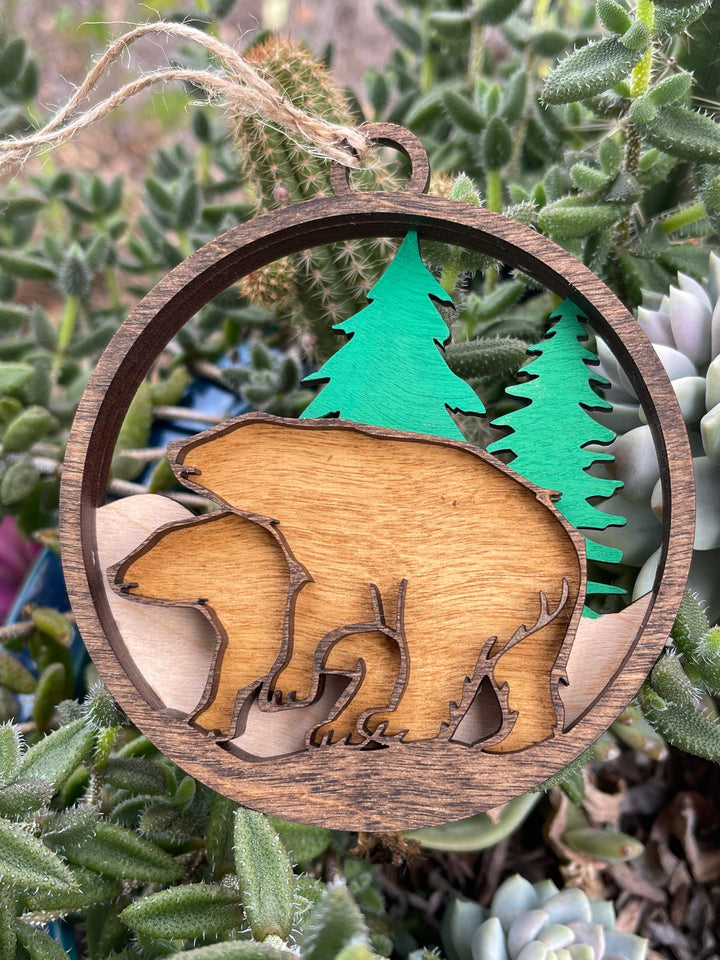 Bears Getting Down funny naughty couple Christmas ornament by BubbleHead Ink