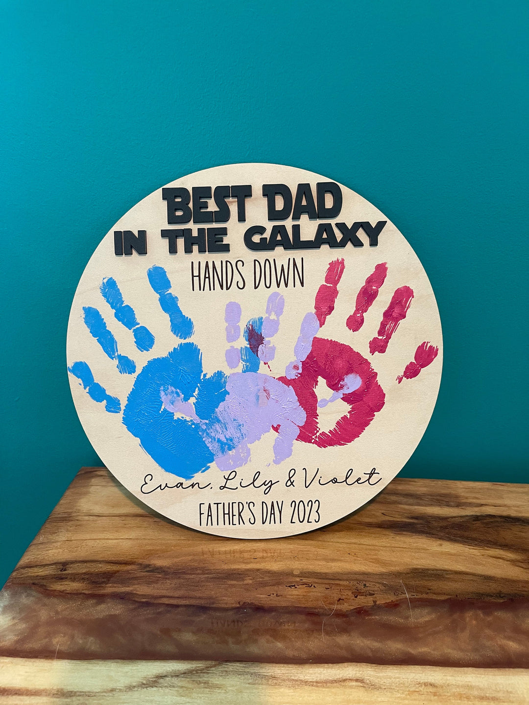 Best Father in the Galaxy personalized Father's Day sign by BubbleHead Ink