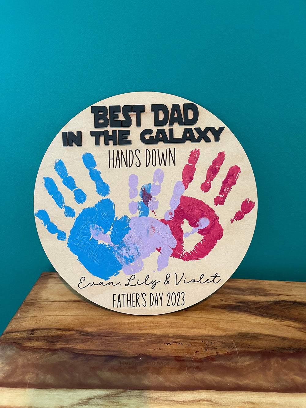 Best Father in the Galaxy personalized Father's Day sign by BubbleHead Ink