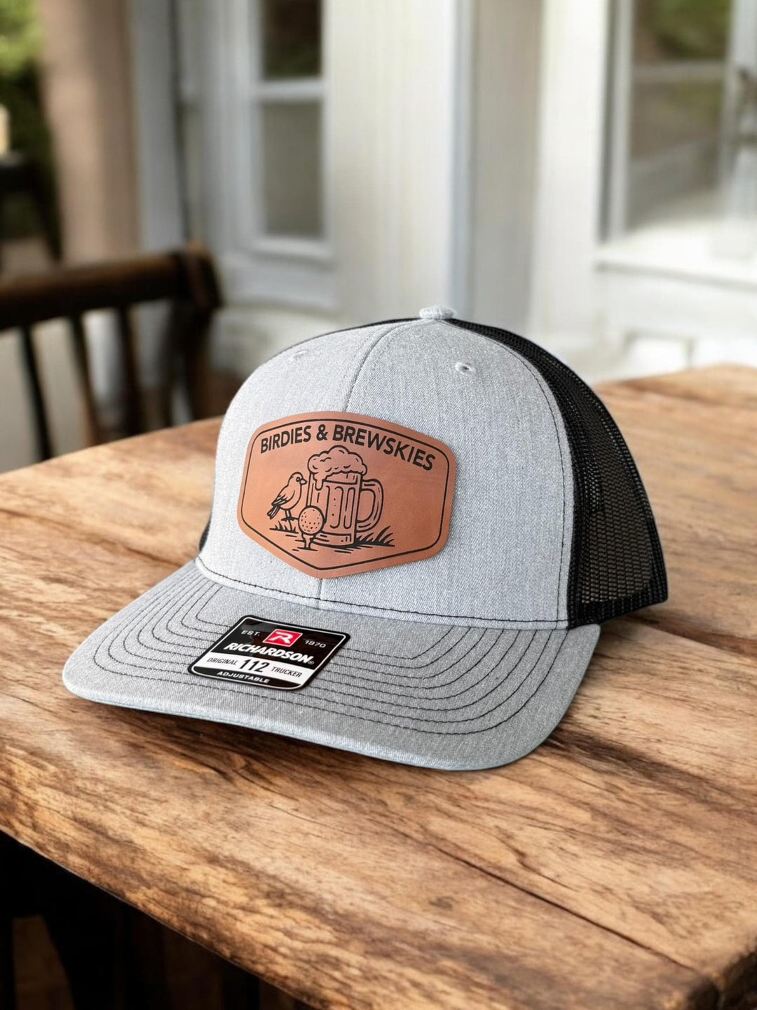 Birdies and Brewskies funny golf trucker hat by BubbleHead Ink