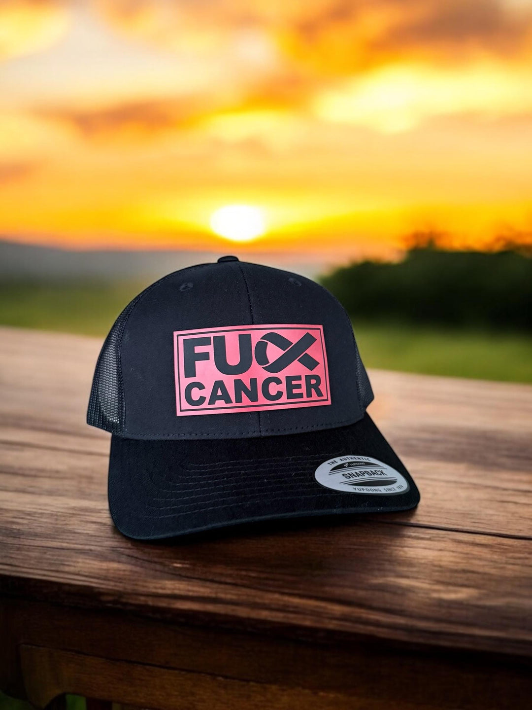 Blood cancer awareness red ribbon Richardson 112 trucker hat by BubbleHead Ink