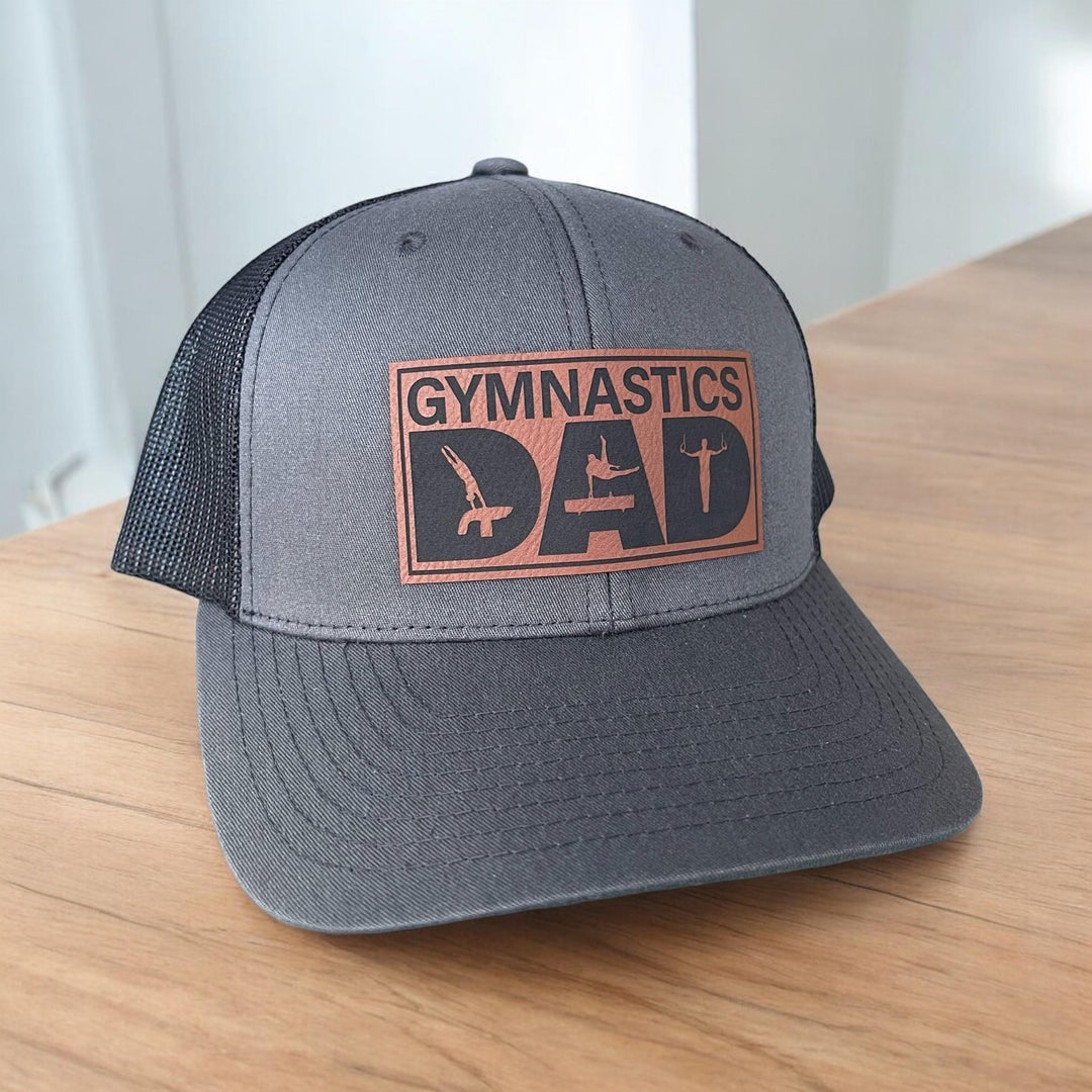 Boys gymnastics dad pommel horse trucker hat by BubbleHead Ink