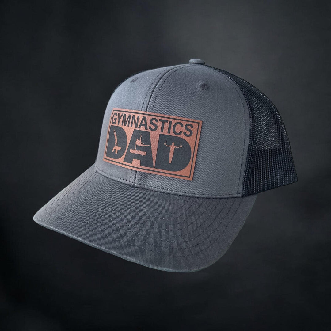 Boys gymnastics dad pommel horse trucker hat by BubbleHead Ink