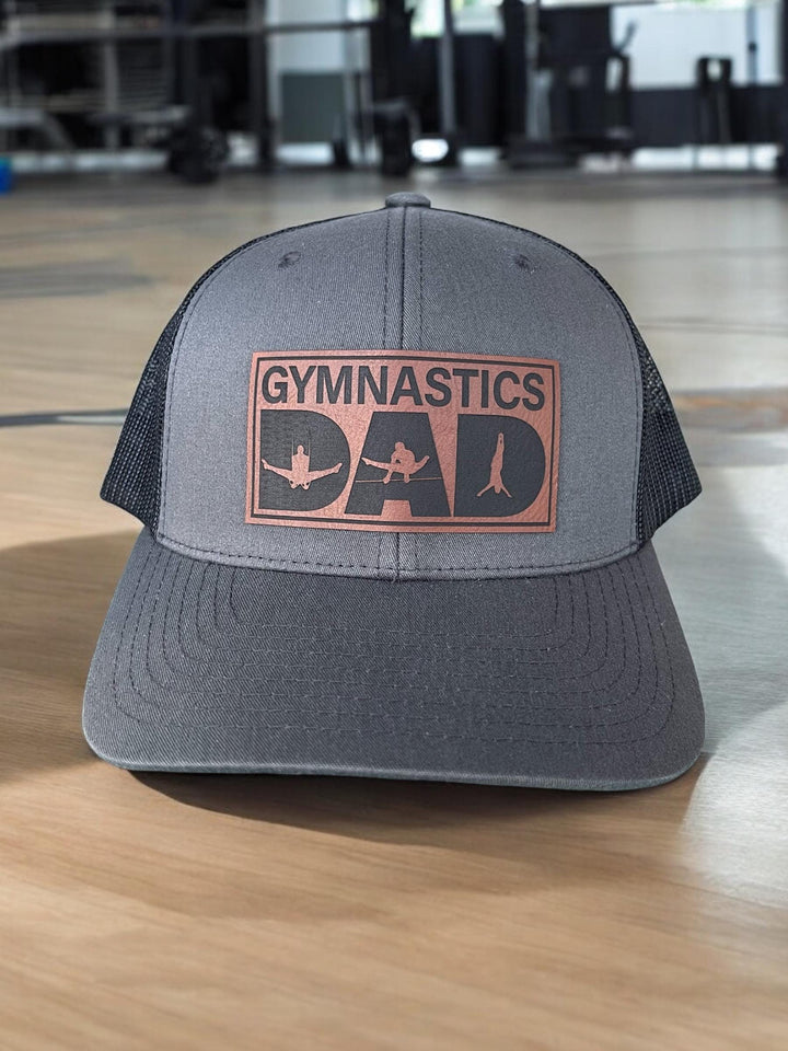 Boys gymnastics dad pommel horse trucker hat by BubbleHead Ink