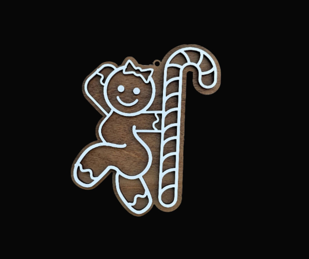 Sexy candy cane pole dancer naughty Christmas ornament by BubbleHead Ink