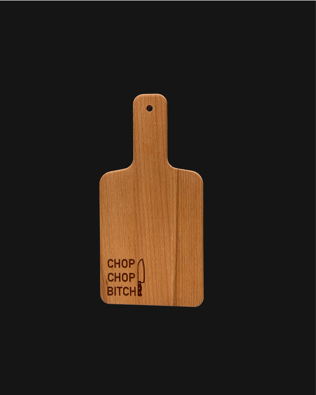 Chop Chop funny engraved cutting board housewarming gift by BubbleHead Ink
