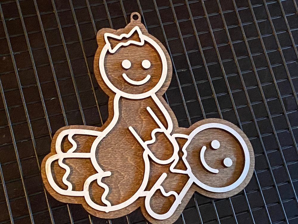 Cowgirl gingerbread naughty adult Christmas ornament by BubbleHead Ink