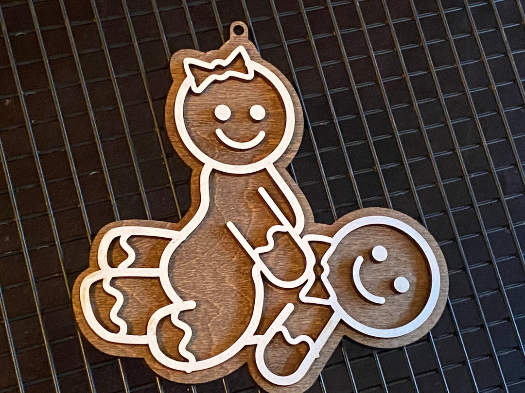 Cowgirl gingerbread naughty adult Christmas ornament by BubbleHead Ink