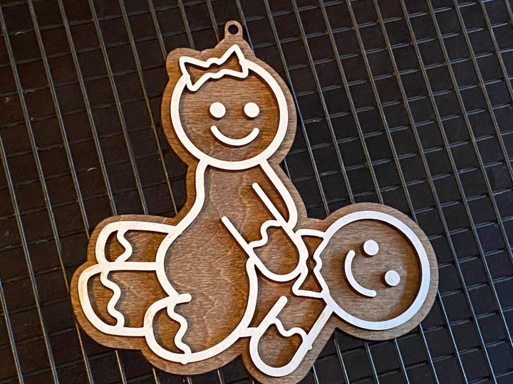 Cowgirl gingerbread naughty adult Christmas ornament by BubbleHead Ink