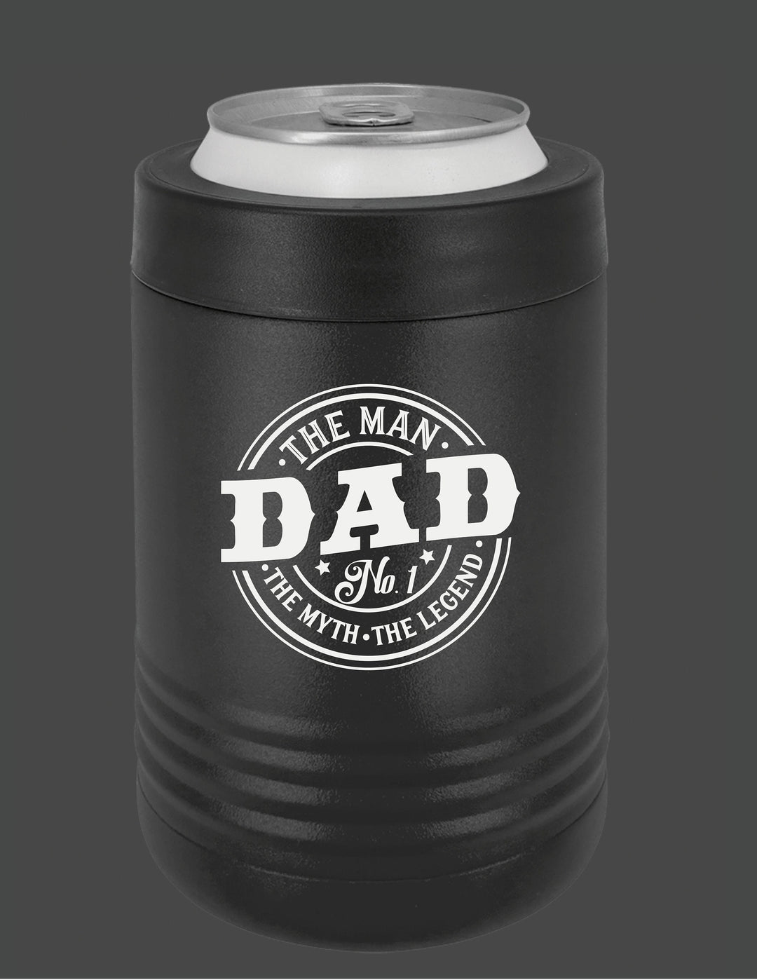 Custom engraved Father's Day can koozie gift from kids by BubbleHead Ink