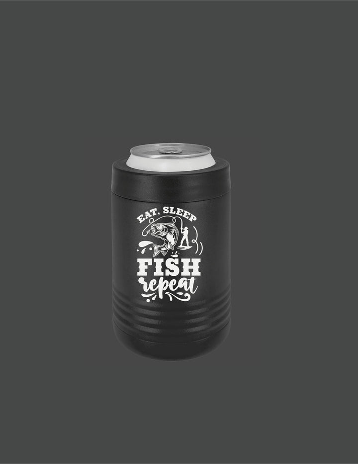Custom engraved fishing beer can koozie personalized with name by BubbleHead Ink