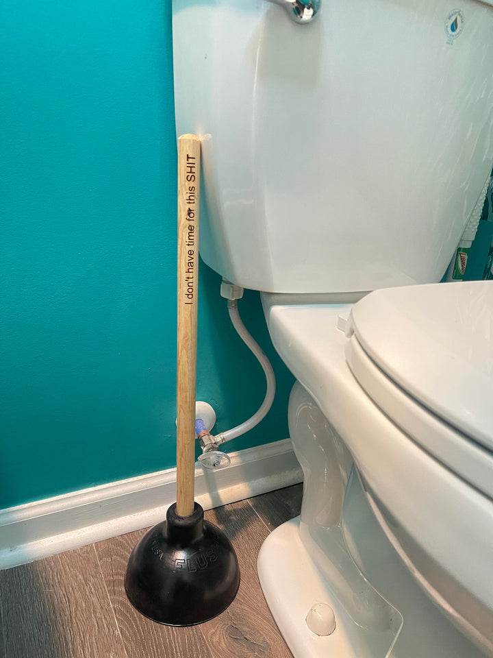 Custom engraved heavy duty plunger funny housewarming gift by BubbleHead Ink