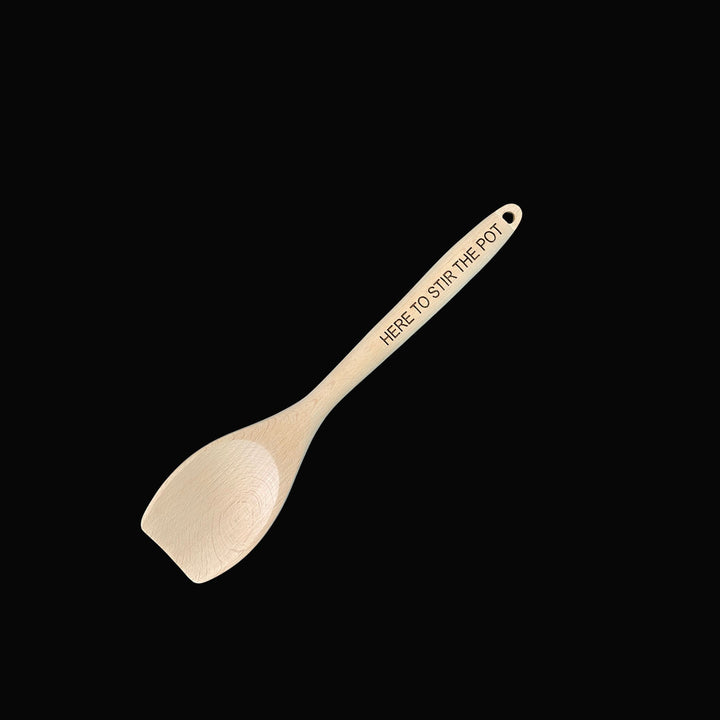 Custom engraved wooden spoon personalized with your phrase by BubbleHead Ink