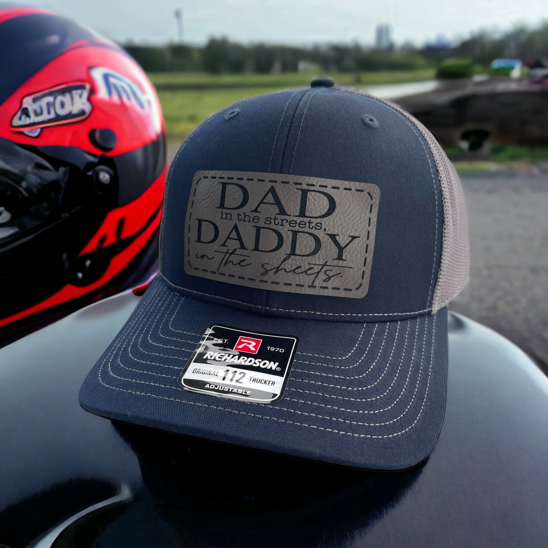 Dad in the Streets Daddy in the Sheets funny trucker hat by BubbleHead Ink