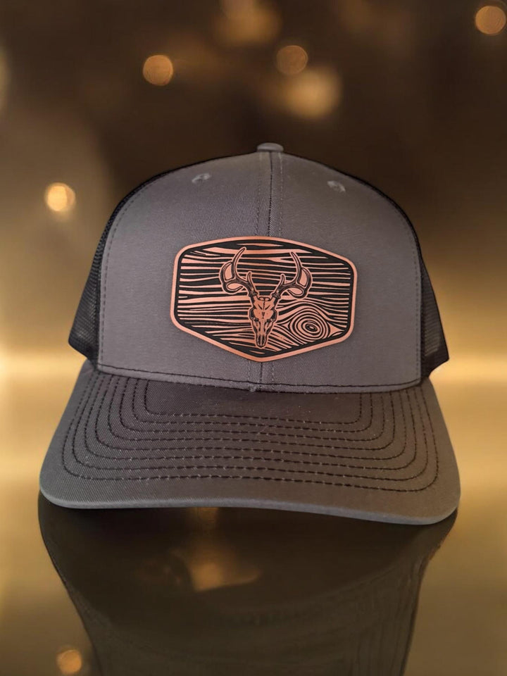 Deer skull hunting Richardson 112 trucker hat by BubbleHead Ink