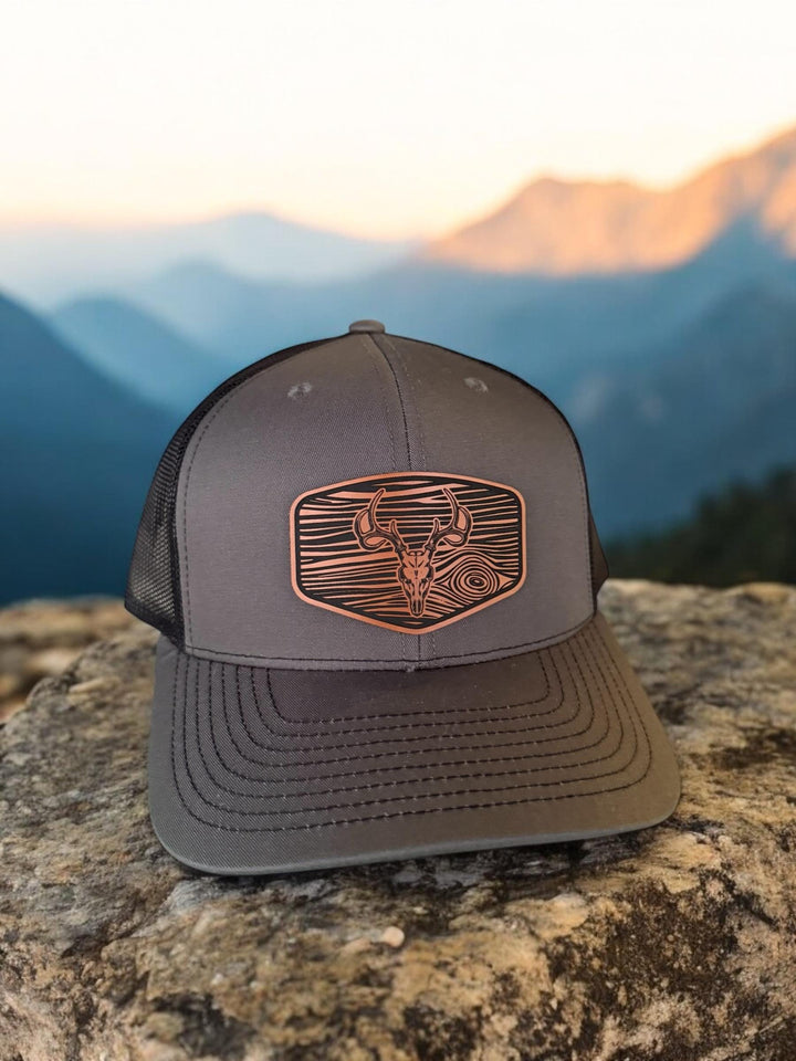 Deer skull hunting Richardson 112 trucker hat by BubbleHead Ink