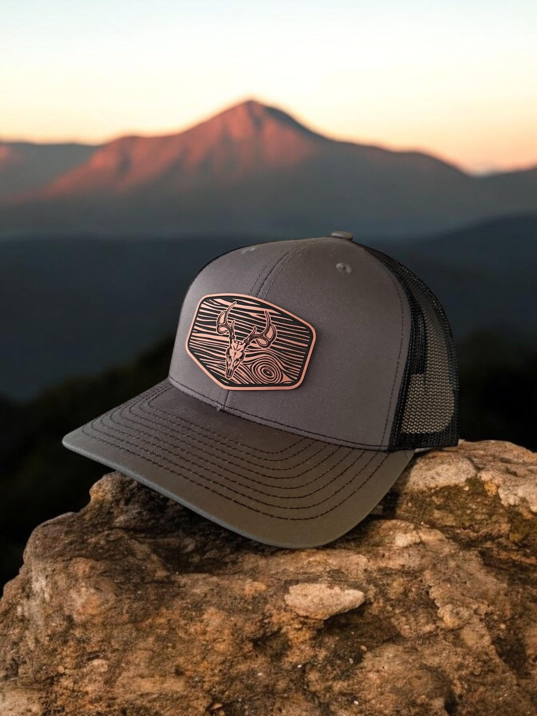 Deer skull hunting Richardson 112 trucker hat by BubbleHead Ink