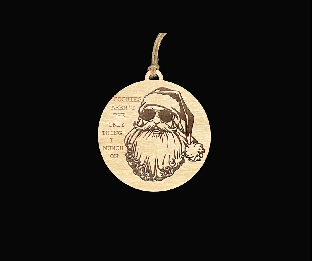 Dirty Santa funny adult Christmas ornament by BubbleHead Ink