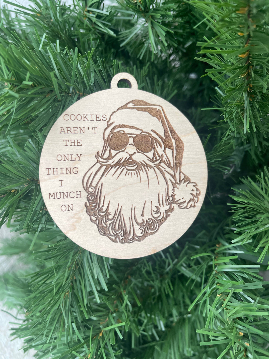 Dirty Santa funny adult Christmas ornament by BubbleHead Ink