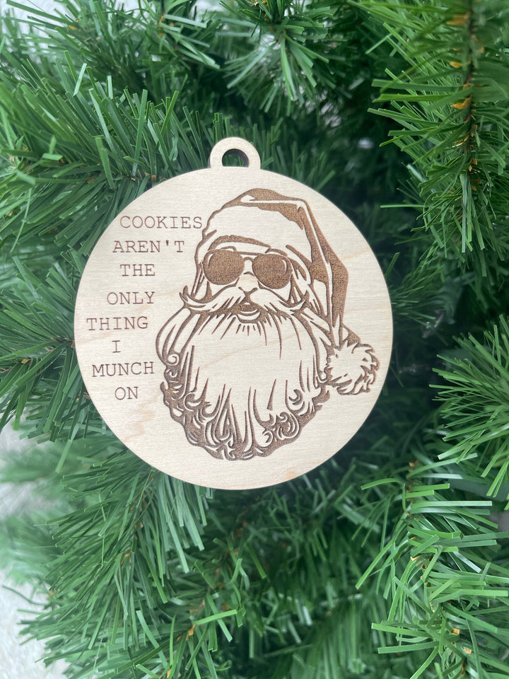 Dirty Santa funny adult Christmas ornament by BubbleHead Ink