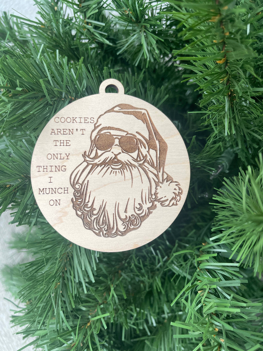 Dirty Santa funny adult Christmas ornament by BubbleHead Ink