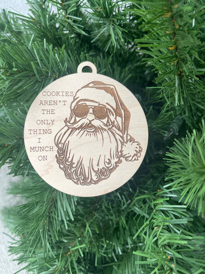 Dirty Santa funny adult Christmas ornament by BubbleHead Ink