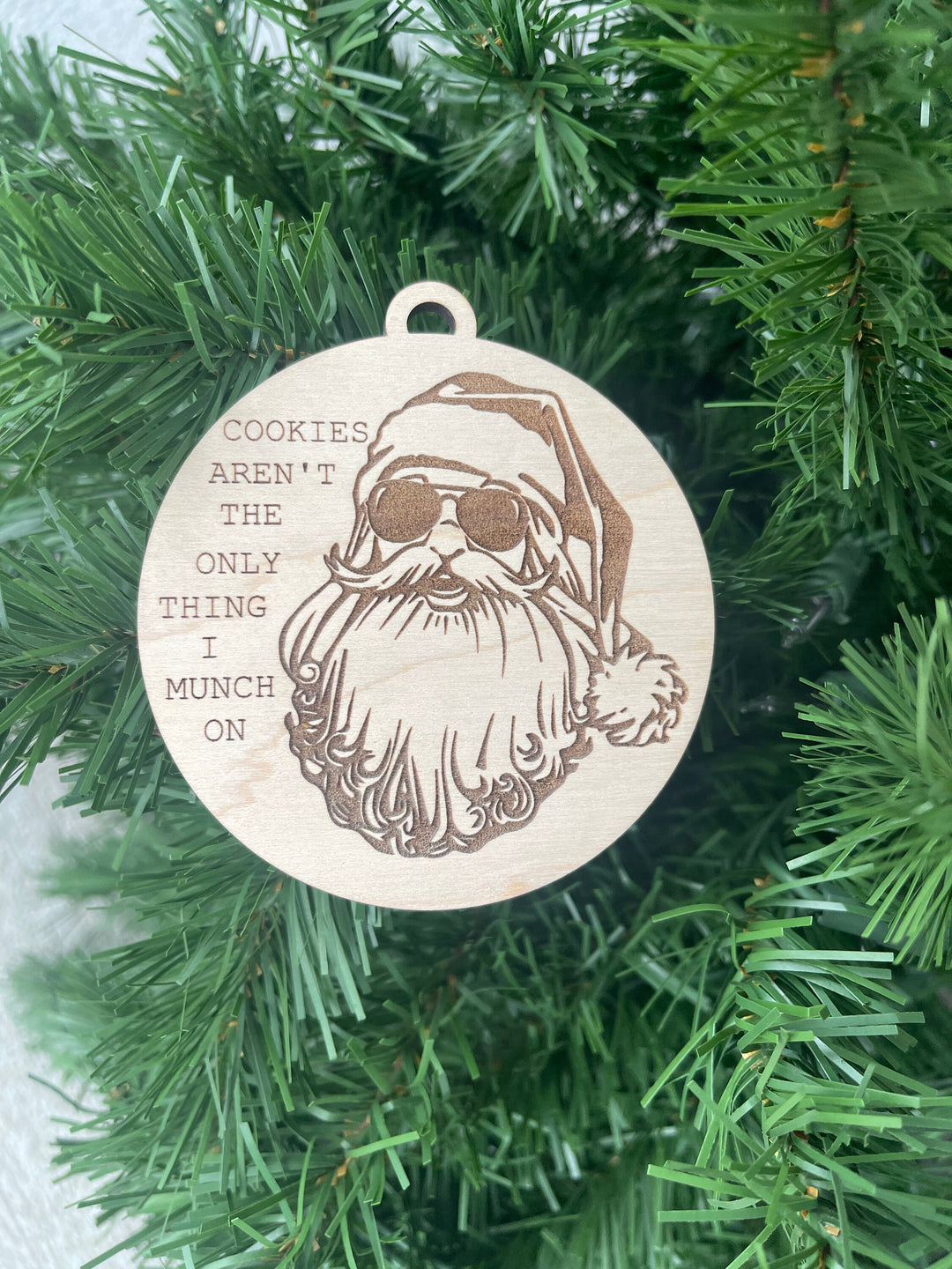 Dirty Santa funny adult Christmas ornament by BubbleHead Ink