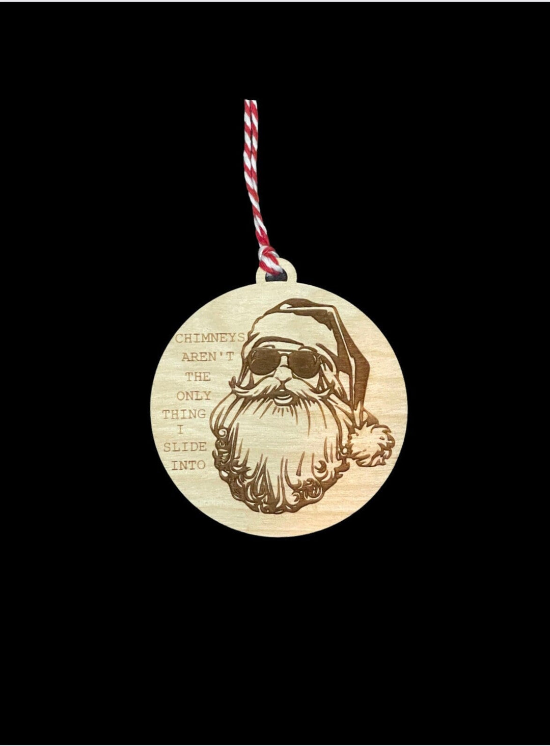 Dirty Santa funny adult Christmas ornament by BubbleHead Ink