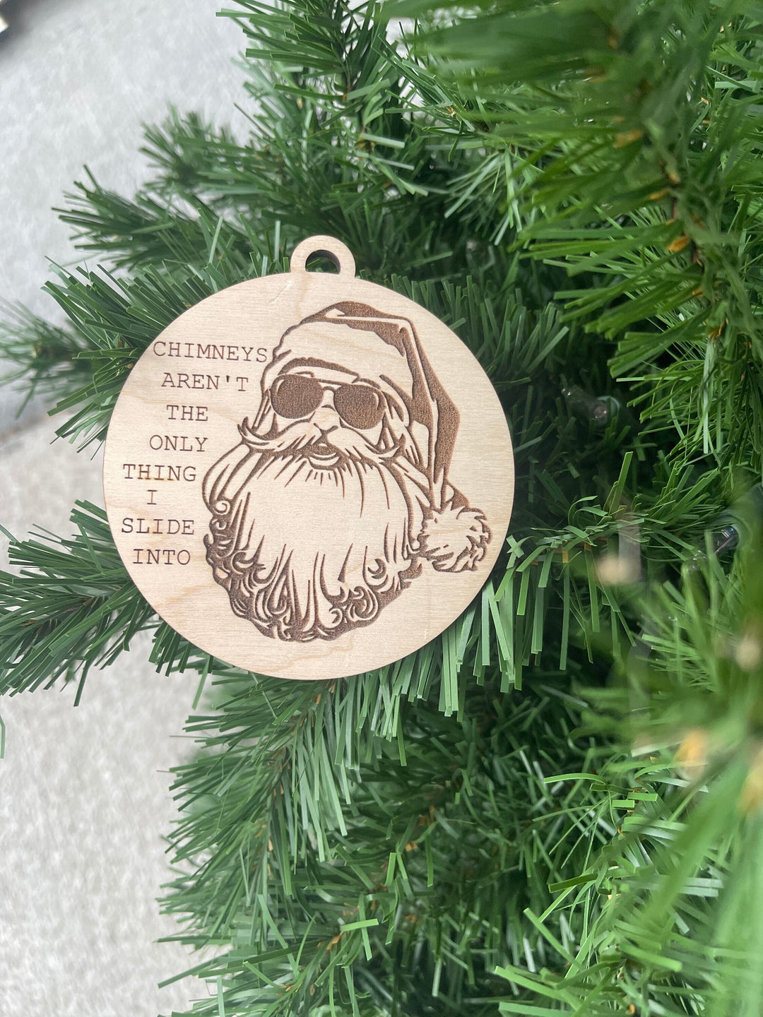 Dirty Santa funny adult Christmas ornament by BubbleHead Ink