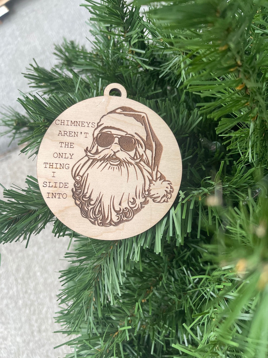 Dirty Santa funny adult Christmas ornament by BubbleHead Ink