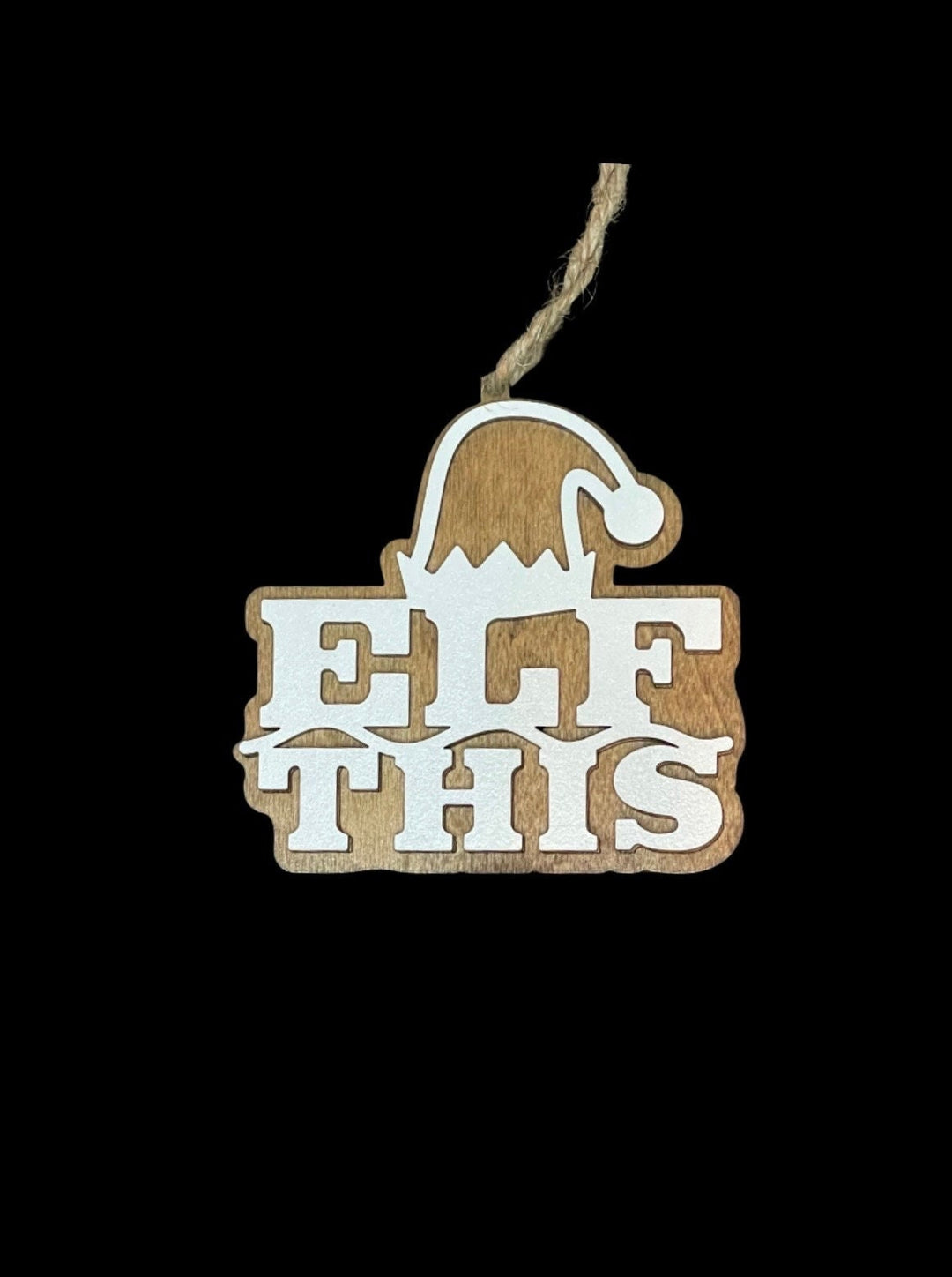 Elf This funny white elephant Christmas ornament by BubbleHead Ink