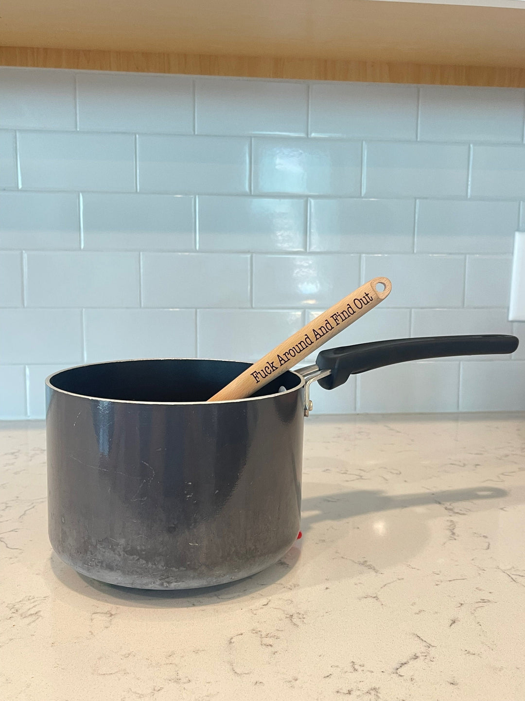 F Around and Find Out funny custom engraved wooden spoon by BubbleHead Ink
