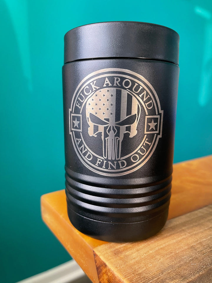 F Around and Find Out personalized beer can koozie by BubbleHead Ink