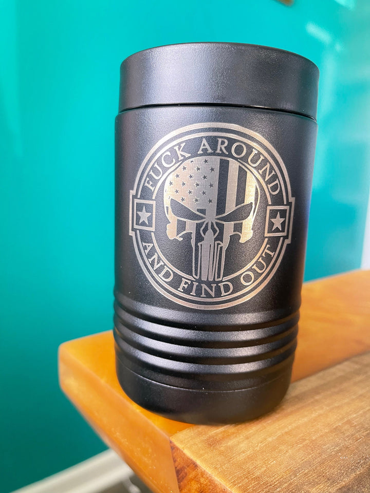 F Around and Find Out personalized beer can koozie by BubbleHead Ink